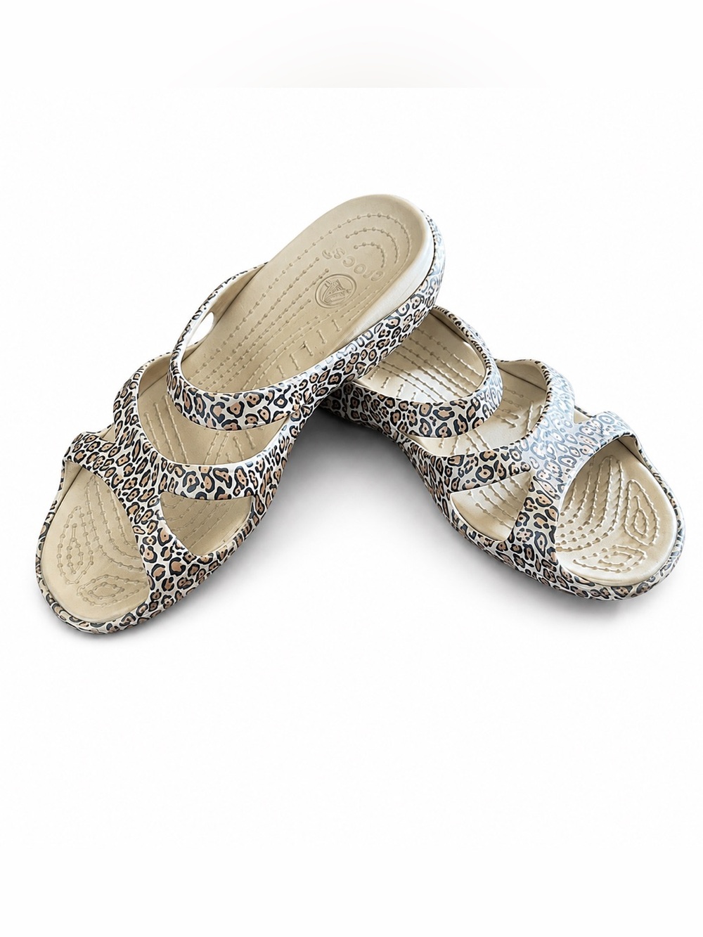 CROCS SZ 9 Kadee II Leopard Sandals
